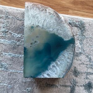 Crystal Blue Agate Bookend
